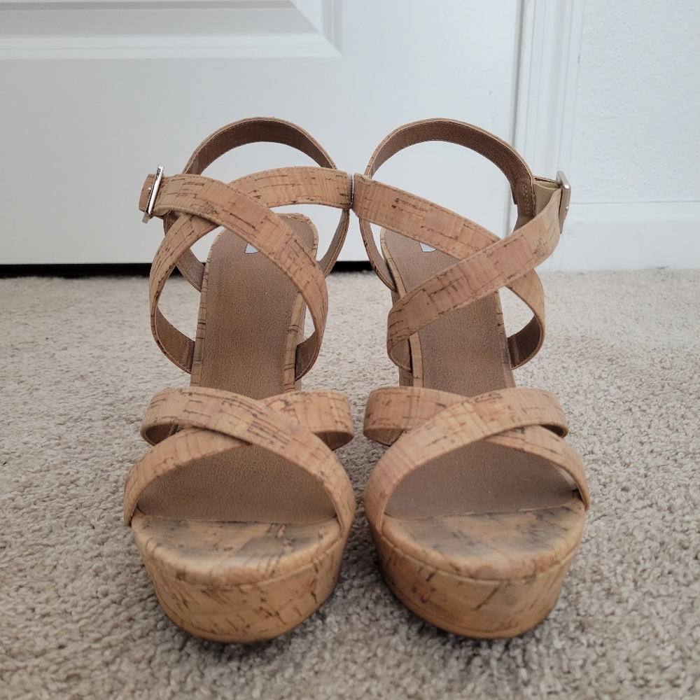Nordstrom BP Cork Wedge Heels Women Size 7M